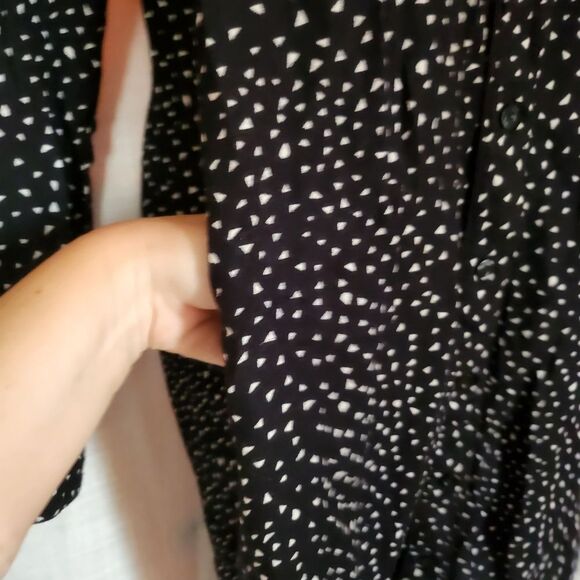 Volcom Blue and White Long Sleeve Shirt Dress - Picture 4 of 5